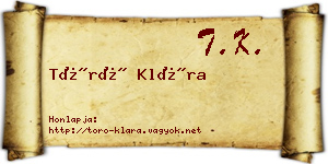 Törő Klára névjegykártya