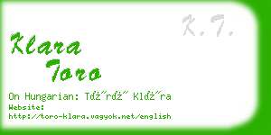 klara toro business card